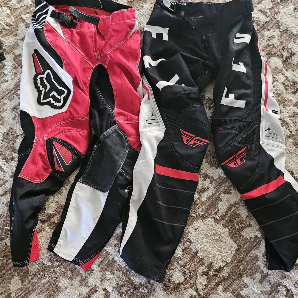 Fox Kids Red and Black Motocross Pants